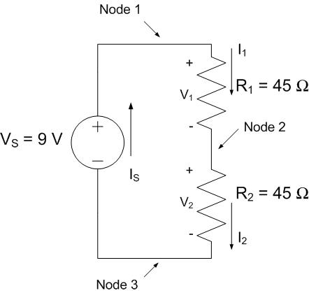 V:CoursesECE3152009 FallWilsonTextbookDrawings02 ExampleProblem with 2 resistors in series -nodes.jpg
